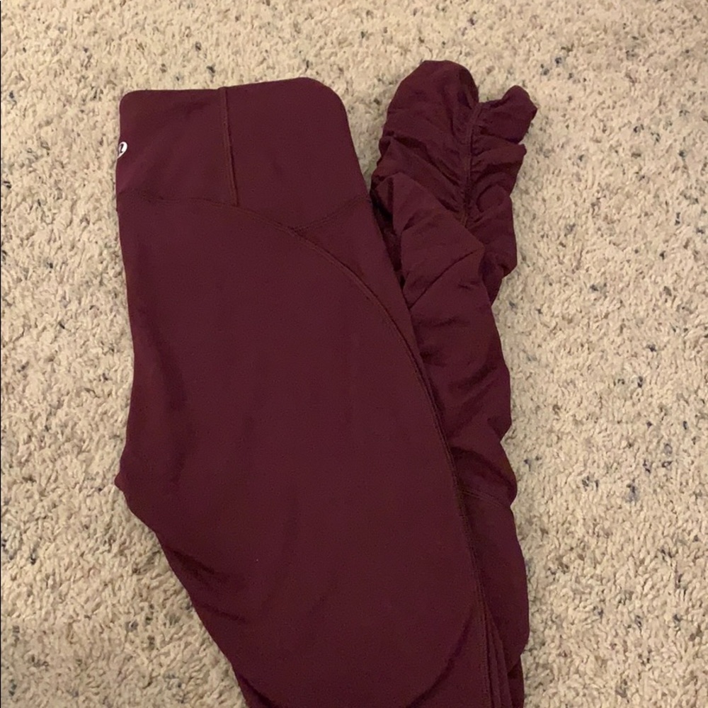 Burgundy Ready to Rulu lululemon leggings